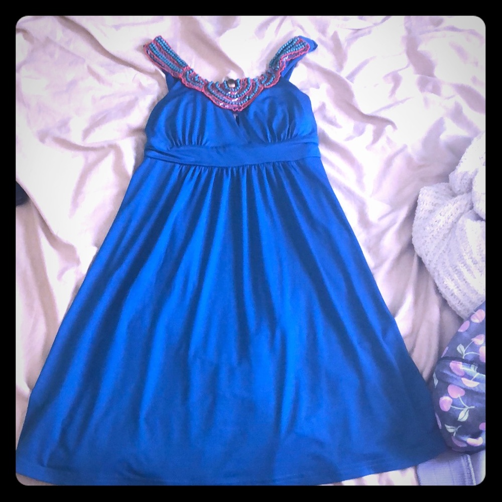 Beautiful ethnic a blue dress